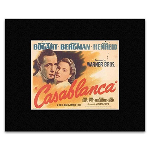 CASABLANCA - Humphrey Bogart and Ingrid Bergman Matted...