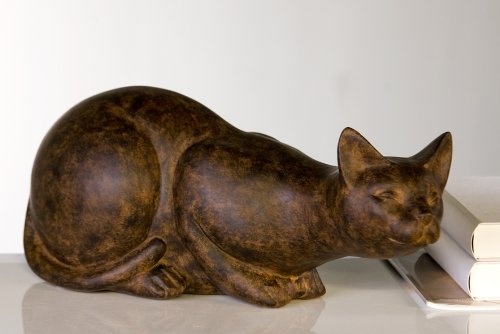Dekorative Katze Cat Skulptur Figur Art Deko Katzenskulptur
