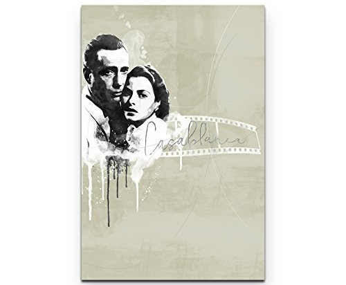 Paul Sinus Art Casablanca 90x60cm Splash Art Wandbild auf Leinwand mit Schattenfugenrahmen in weiß