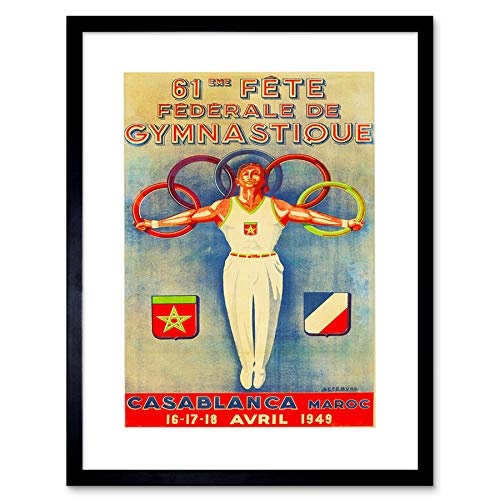 The Art Stop Sport AD Gymnastic Event Casablanca Morocco Olympic Ring Framed Print F97X6378