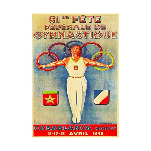 The Art Stop Sport AD Gymnastic Event Casablanca Morocco Olympic Ring Framed Print F12X6378