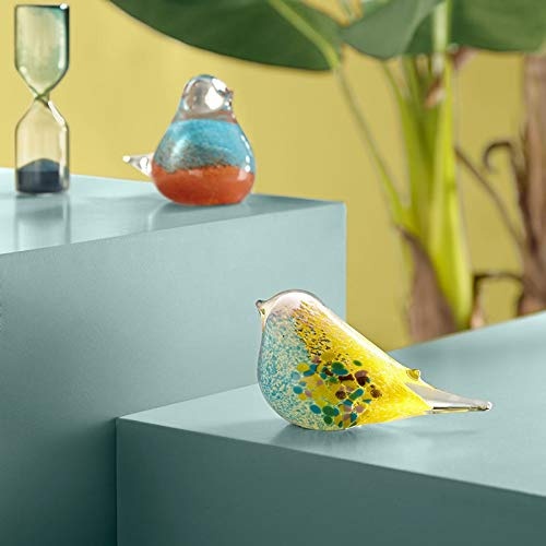 JINZHENGYAOYE Winziger Vogel Geschenk Glasskulptur Ornament Tierfigur Art Home Decor Multicolor, Glas Vogel Geschenk blau Ornament für die Heimtier Figur Hand Craft (Style : Style A)