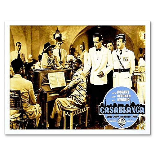 Wee Blue Coo LTD Movie Film Casablanca Classic Wartime Drama Bogart USA Art Print Framed Poster Wall Decor Kunstdruck Poster Wand-Dekor-12X16 Zoll