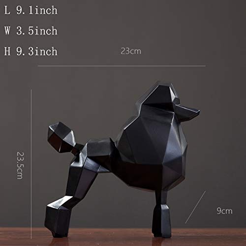 Skulpturen Harz-skulpturale,Art Home Decor Origami-VIP-Hund-Dekoration Kunst Tiere Design Figur Tischplatte dekorativ-schwarz 9.3Zoll