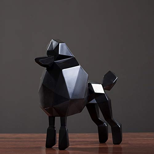 Skulpturen Harz-skulpturale,Art Home Decor Origami-VIP-Hund-Dekoration Kunst Tiere Design Figur Tischplatte dekorativ-schwarz 9.3Zoll