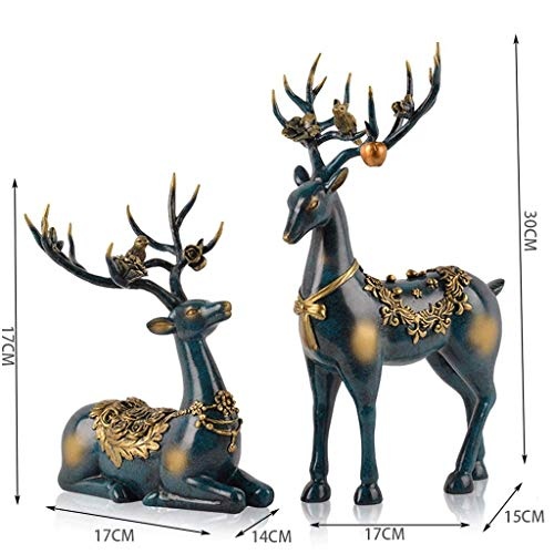 JINZHENGYAOYE Dekorative Ornamente Kreative Heimat Weinschränke Europäischen stil Wohnzimmer TV Schränke Hirsch Hochzeitsgeschenke Dekoration Skulptur Tierhandwerk Home Interior Büro Dekorationen (far