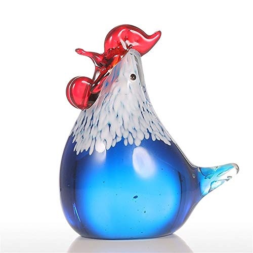 GaLon Glasskulptur, Blue Chick Home Decoration - Geeignet für eine Flache Position in der häuslichen Umgebung des Büros, Wohnzimmer, Esszimmer, Studie, Flurlicht