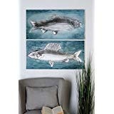 Ölbilder "Fishes" Leinwand . weiß / grau / silber / dunkelblau (unten)