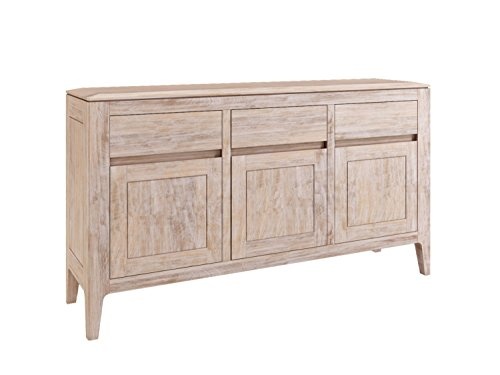 casamia Sideboard Anrichte Casablanca 3 Türen 3 Schubladen Akazie Weiß Washed One Size