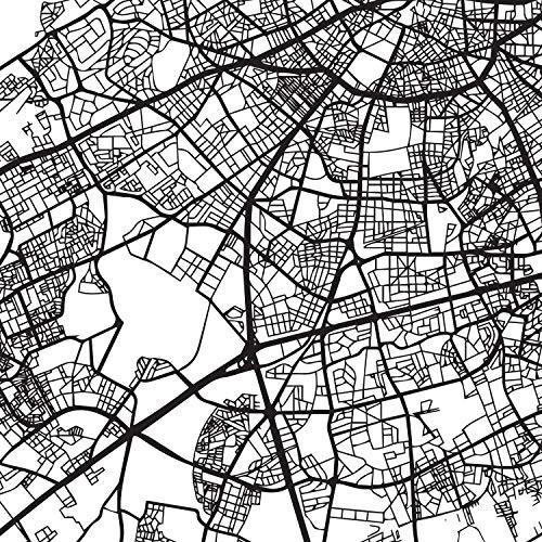 Nacnic Film Casablanca Stadtplan nordischen Stil schwarz und weiß. A3 Größe Plakatrahmen Das Bedruckte Papier Keine 250 gr. Gemälde, Drucke und Poster für Wohnzimmer und Schlafzimmer