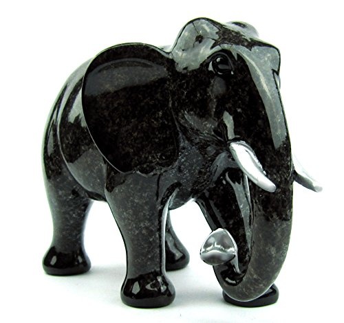 Deko Elefanten-Figur, Elefant in edler Naturstein-Granit...
