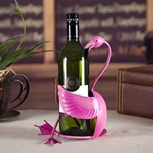 CYHY Skulptur, Flamingo Metal Wine Rack - Geeignet für Platzierung in Einer flachen Position im Wohnzimmer, Esszimmer, Arbeitszimmer, Flur, helle Familienumgebung