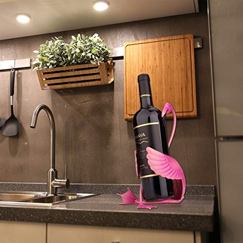 CYHY Skulptur, Flamingo Metal Wine Rack - Geeignet für Platzierung in Einer flachen Position im Wohnzimmer, Esszimmer, Arbeitszimmer, Flur, helle Familienumgebung