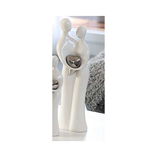 Designer-Skulptur Figur Paar weiß Keramik 51 cm hoch