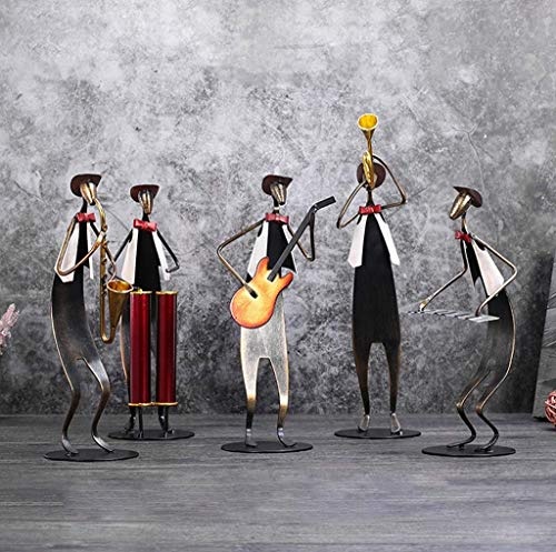 CYHY Skulptur, Denim Band Metall Musik Skulptur Saxophon Spielen Eisen Schmuck Handgefertigte Wohnzimmer Zubehör Dekoration Dekoration Geschenk (Color : 5 Pieces)
