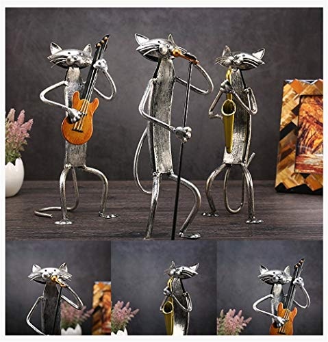 GaLon Skulptur, Metallbandkatze - Geeignet für Platzierung in Einer flachen Position im Wohnzimmer, Esszimmer, Arbeitszimmer, Flur, helles Familienumfeld (Color : 3 Pieces)