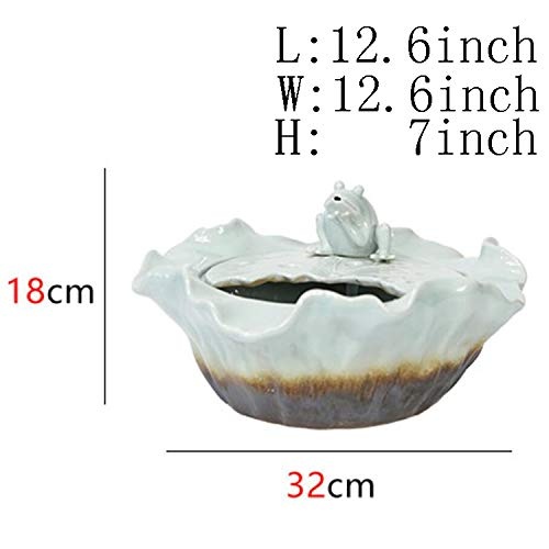 Sculptures Dekoration Handwerk,Desktop-pendel Wasser Dekoration Indoor-wasserlandschaft brunnen Fisch-behälter-luftbefeuchter Housewarminggeschenk-Frösche A 12.6inch