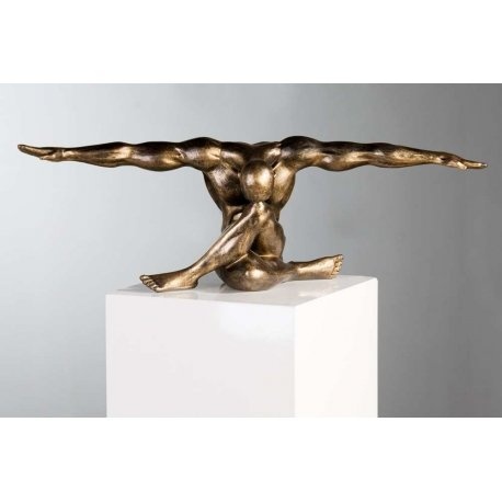 Hochwertige Skulptur Cliffhanger 61 x 20 cm bronzefinish