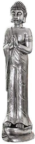 Buddha, Poly, antik-silber, stehend H. 96 cm