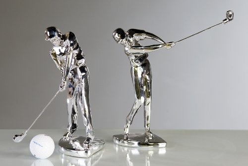 Casablanca Figuren Golfer, 2-teiliges Set, 23 cm, silber
