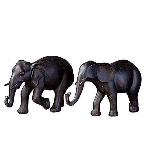 Deko Elefanten, 2-teiliges Set, 16,5 + 16 cm, braun