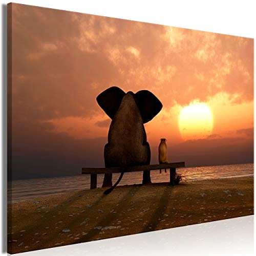 decomonkey Bilder Elefant Tiere 120x80 cm 1 Teilig...
