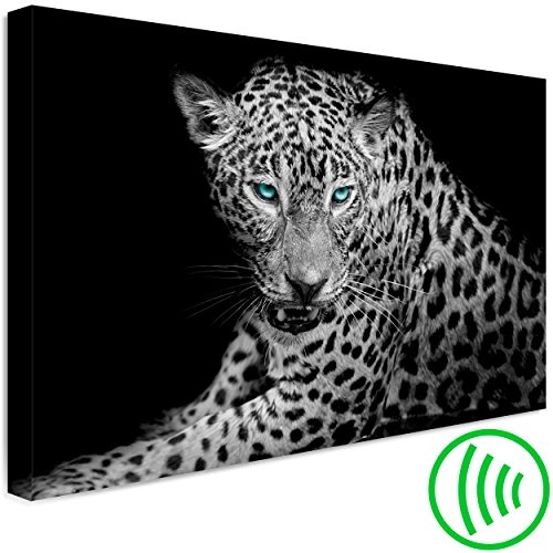 decomonkey Akustikbild Leopard Afrika 120x80 cm 1 Teilig...