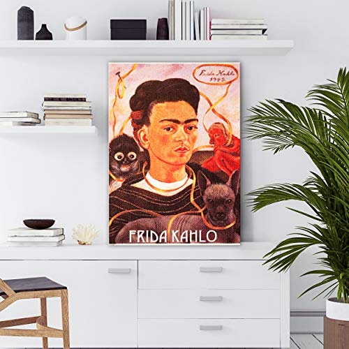 decomonkey Bilder Frida Kahlo 80x120 cm 1 Teilig Leinwandbilder Bild auf Leinwand Wandbild Kunstdruck Wanddeko Wand Wohnzimmer Wanddekoration Deko Kunst Porträt