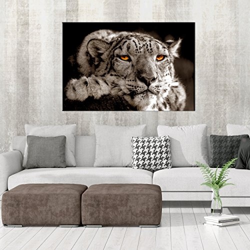 decomonkey Bilder Tiger Afrika 120x80 cm 1 Teilig Leinwandbilder Bild auf Leinwand Wandbild Kunstdruck Wanddeko Wand Wohnzimmer Wanddekoration Deko Tiere braun orange