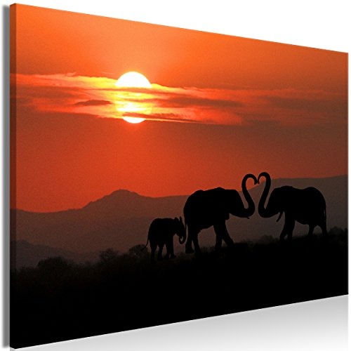 decomonkey Bilder Afrika Elefant 90x60 cm Leinwandbilder...