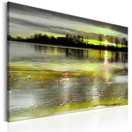 decomonkey Bilder Abstrakt Sonnenuntergang 90x60 cm 1 Teilig Leinwandbilder Bild auf Leinwand Wandbild Kunstdruck Wanddeko Wand Wohnzimmer Wanddekoration Deko