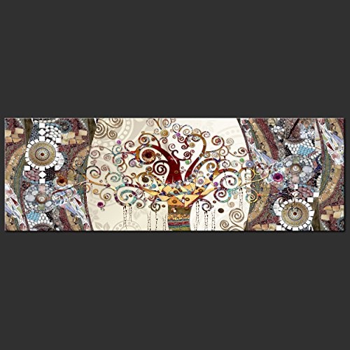 decomonkey Bilder Gustav Klimt Abstrakt 135x45 cm 1 Teilig Leinwandbilder Bild auf Leinwand Vlies Wandbild Kunstdruck Wanddeko Wand Wohnzimmer Wanddekoration Deko Baum