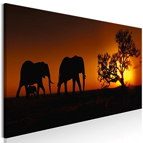 decomonkey Bilder Afrika Elefant 150x50 cm Leinwandbilder...