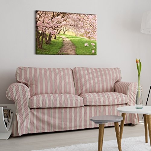decomonkey Akustikbild Blumen Baum rosa 90x60 cm 1 Teilig...