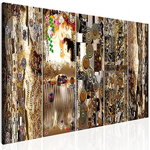 decomonkey Akustikbild Gustav Klimt Abstrakt 200x80 cm 5...