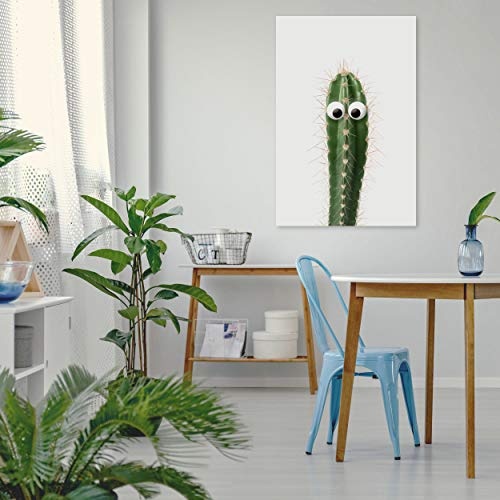 decomonkey Bilder Kaktus 40x60 cm 1 Teilig Leinwandbilder Bild auf Leinwand Vlies Wandbild Kunstdruck Wanddeko Wand Wohnzimmer Wanddekoration Deko Pflanzen