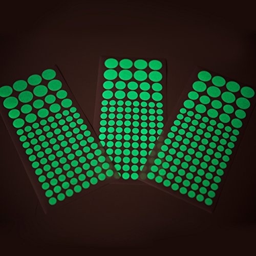 decomonkey | Sternenhimmel aus 318 Leuchtpunkten Leuchtkraft Leuchtsterne Leuchtaufkleber Wandsticker Reflektor Selbstklebende Leuchtpunkte Fluoreszierende und im Dunkeln leuchtende Stickers grün