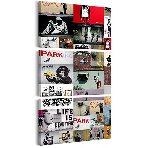 decomonkey Bilder Banksy 60x120 cm 3 Teilig...