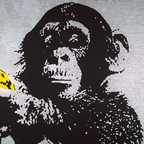 decomonkey Bilder Banksy 60x120 cm 3 Teilig Leinwandbilder Bild auf Leinwand Vlies Wandbild Kunstdruck Wanddeko Wand Wohnzimmer Wanddekoration Deko Graffiti Hipster Retro Polizei AFFE Street Art