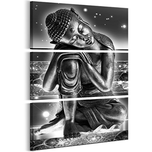 decomonkey Akustikbild Buddha 60x90 cm 3 Teilig Bilder...