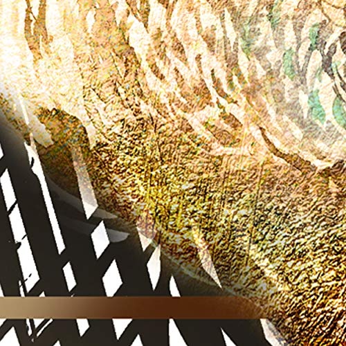 decomonkey Akustikbild Monstera 80x120 cm 1 Teilig Bilder Leinwandbilder Wandbilder XXL Schallschlucker Schallschutz Akustikdämmung Wandbild Deko leise Pfau