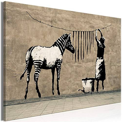 decomonkey Akustikbild Banksy Graffiti 120x80 cm 1 Teilig...