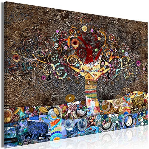 decomonkey Bilder Gustaw Klimt Abstrakt 90x60 cm 1 Teilig Leinwandbilder Bild auf Leinwand Wandbild Kunstdruck Wanddeko Wand Wohnzimmer Wanddekoration Deko Baum