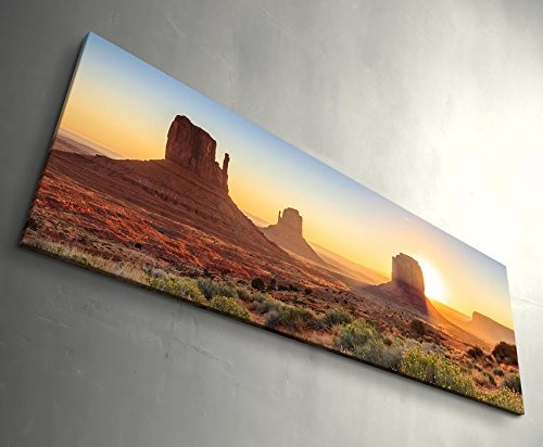 Paul Sinus Art Leinwandbilder | Bilder Leinwand 120x40cm Weite Wüste Den USA