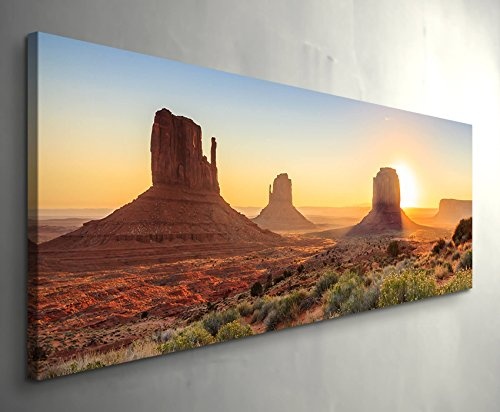 Paul Sinus Art Leinwandbilder | Bilder Leinwand 120x40cm Weite Wüste Den USA