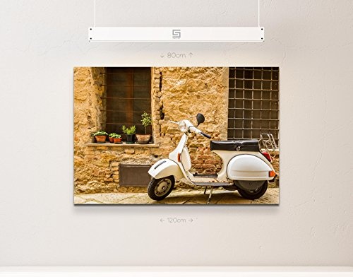 Paul Sinus Art Leinwandbilder | Bilder Leinwand 120x80cm weiße Vespa