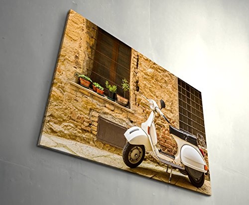 Paul Sinus Art Leinwandbilder | Bilder Leinwand 120x80cm weiße Vespa