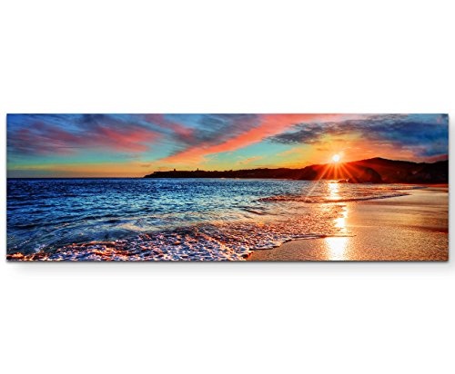 Paul Sinus Art Leinwandbilder | Bilder Leinwand 150x50cm Sonnenaufgang über vereisten Meer