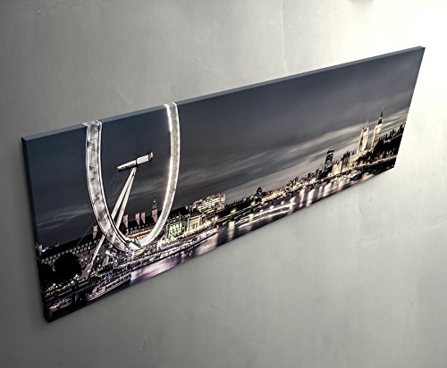 Paul Sinus Art Leinwandbilder | Bilder Leinwand 120x40cm London in der Abenddämmerung