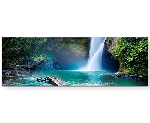 Paul Sinus Art Leinwandbilder | Bilder Leinwand 120x40cm Wasserfall im Dschungel